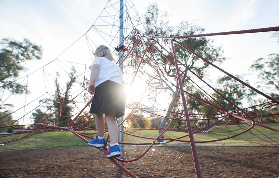 Schoolgirl on playground