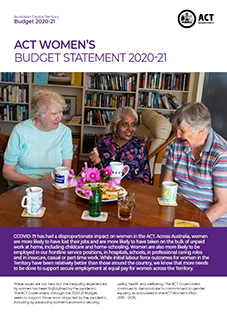 Australian Capital Territory Budget 2020-21: Driving Canberra's Recovery - Women's Statement