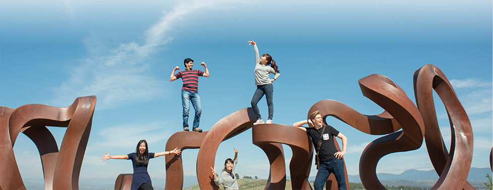 Young people showing off 