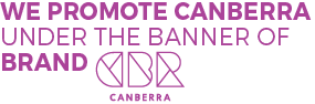Image displaying the text we promote Canberra under the banner of Brand CBR